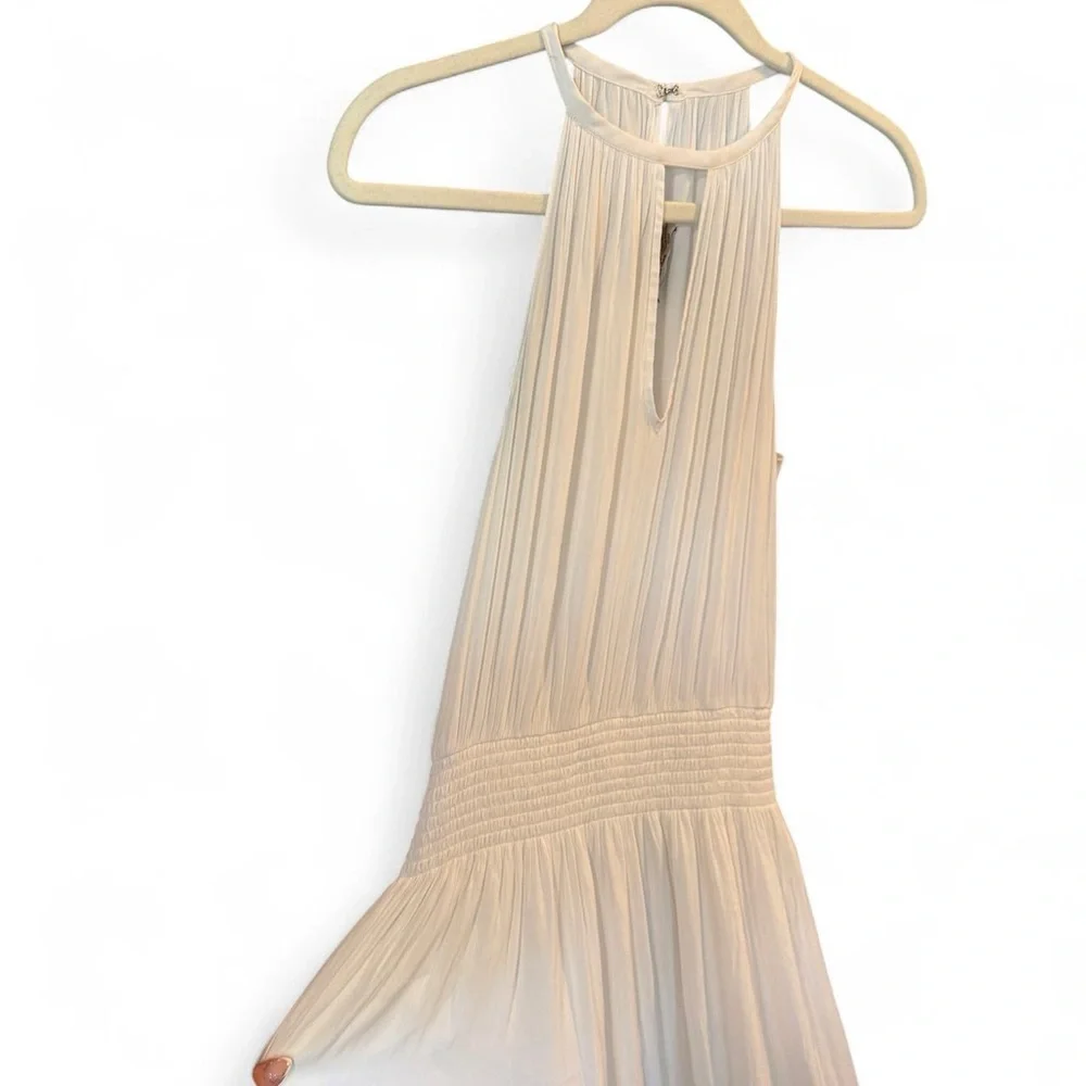 Ramy Brook Sleeveless Keyhole Halter White Tiered Maxi Dress XS Summer Bridal - Picture 2 of 6